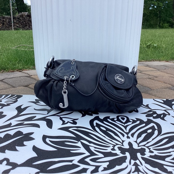 EUC Vintage Y2K Juicy Couture Rare Black Leather Gorgeous Bag - Picture 2 of 7